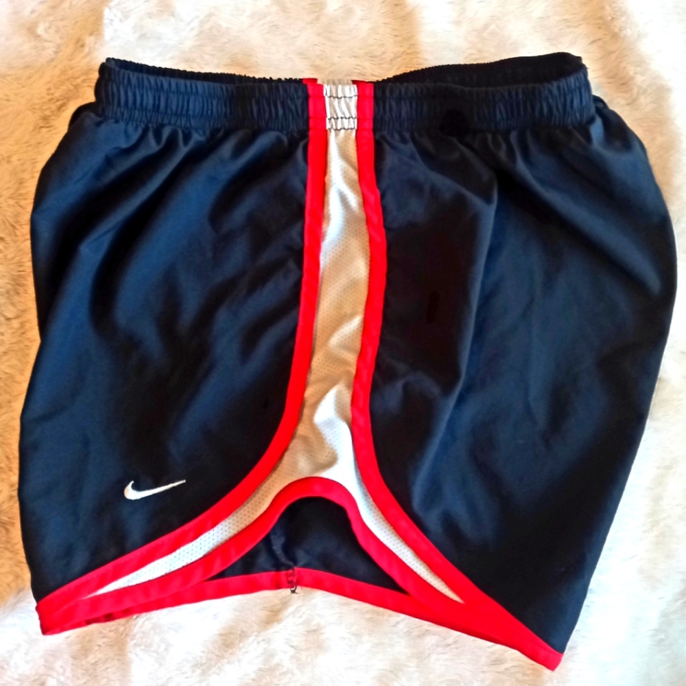NIKE BLUE RED WHITE Swin Shorts Lined, Drawstring SIZE M